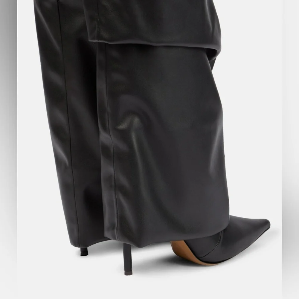 ALEXANDRE VAUTHIER Black Draped Thigh-High Boots Sz 41 (US 10/11)